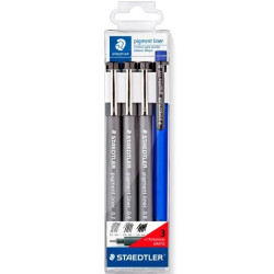 308 S1WP3 STAEDTLER ROTULADOR PIGMENT LINER NEGRO ESTUCHE 3 UD + 1 PORTAMINAS DE REGALO