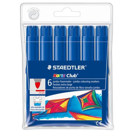 340 WP6-3 STAEDTLER ROTULADOR GRUESO NORIS CLUB AZUL ESTUCHE 6 UD