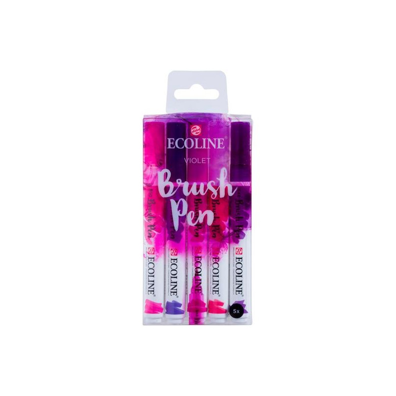 11509910 TALENS ECOLINE ROTULADORES BRUSH PEN PUNTA PINCEL VIOLETA ESTUCHE 5 UD