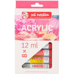 9021708M TALENS ART CREATION SET ACRÍLICO TUBO 12ML COLORES SURTIDOS ESTUCHE 8 UD