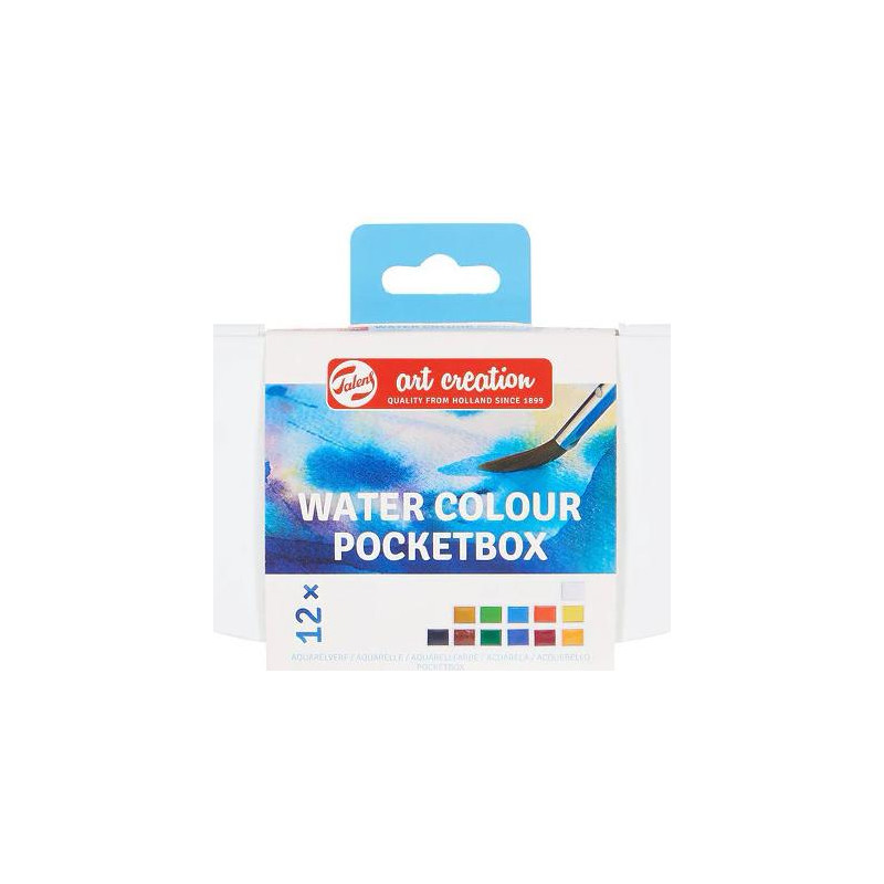 9022112M TALENS ART CREATION ACUARELAS POCKET BOX PASTILLAS C/SURTIDOS ESTUCHE 12 UD