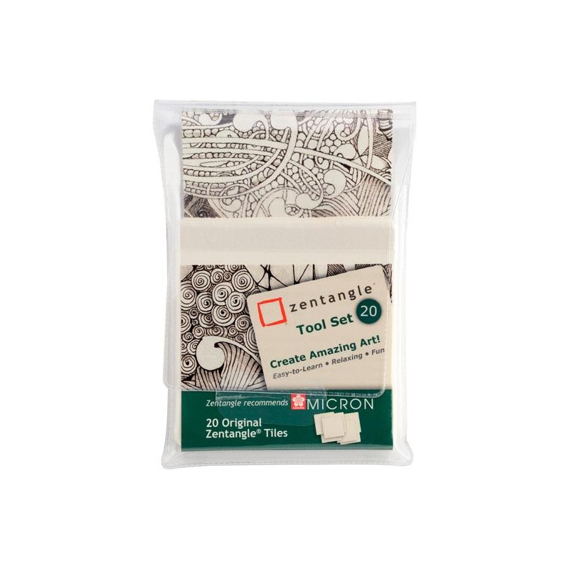 Z20TWGB TALENS SAKURA ZENTANGLE TOOL SET 20 TARJETAS 89X89MM BLANCO