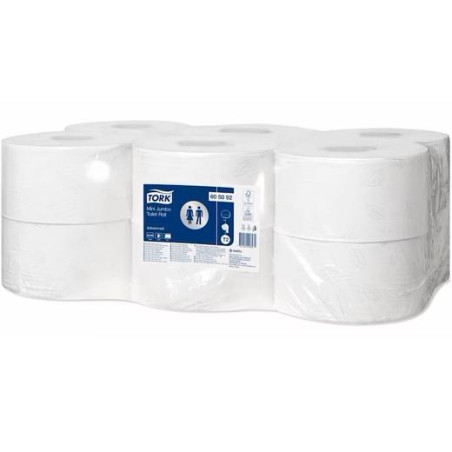 20967 TORK PAPEL HIGIÉNICO 2C MINI JUMBO ADVANCED BOLSA DE 12 BLANCO