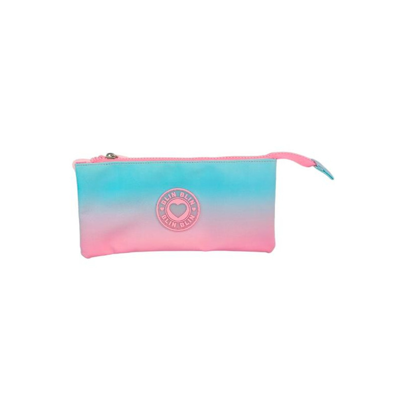 T157-1053 TOYBAGS ESTUCHE TRIPLE BLIN BLIN GRADIENT PINK 11X23X5CM IMPERMEABLE
