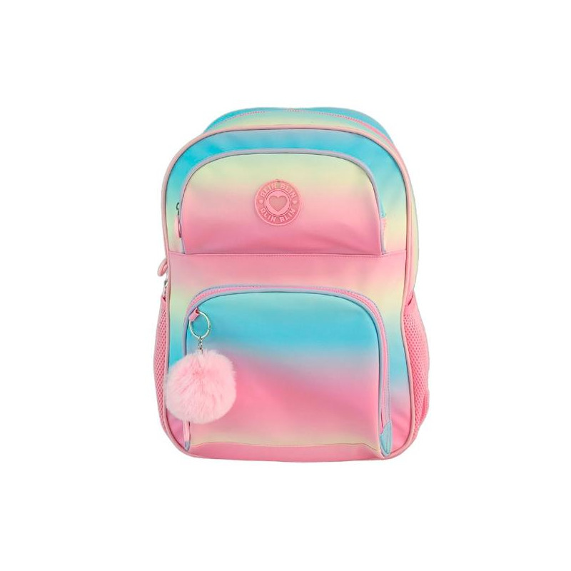 T434-1053 TOYBAGS MOCHILA PRIMARIA BLIN BLIN GRADIENT PINK DOBLE COMPARTIMENTO 44X31X17CM ADAPTABLE A CARRO
