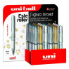 182634397 UNIBALL ROLLERBALL SIGNO BROAD UM-153 1.0MM SURTIDO ORO/PLATA/BLANCO EXPOSITOR 36 UD