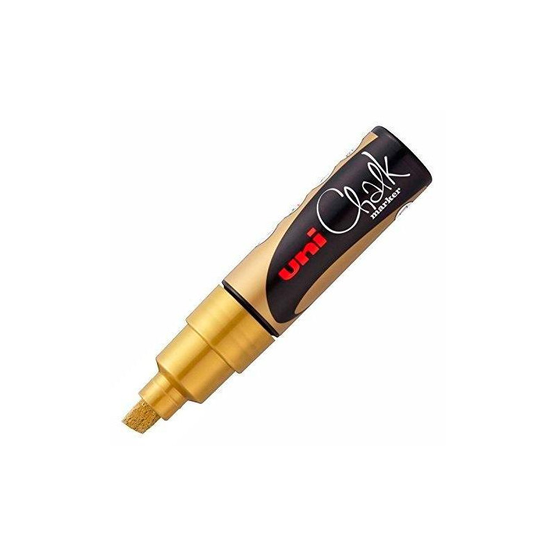 222109000 UNIBALL MARCADOR DE TIZA LÍQUIDA CHALK PWE-8K PUNTA BISELADA ORO