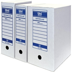 96570 UNISYSTEM CAJA ARCHIVO DEFINICLAS FOLIO CARTÓN BLANCO PACK 50 UD
