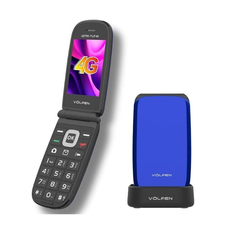 ASTROFLIP4G-AZUL VOLFEN TELEFONO MOVIL ASTRO FLIP 4G PANTALLA XXL TIPO CHONCHA AZUL