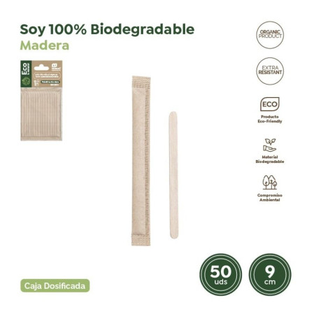 30208 PALETINA DE MADERA 140X5X1 MM EN FUNDA DE PAPEL INDIVIDUAL -CAJA 50U-