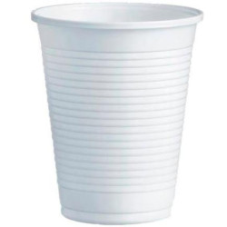 33001 VASO DE PLÁSTICO PP 220CC BLANCO CAJA 100 UD