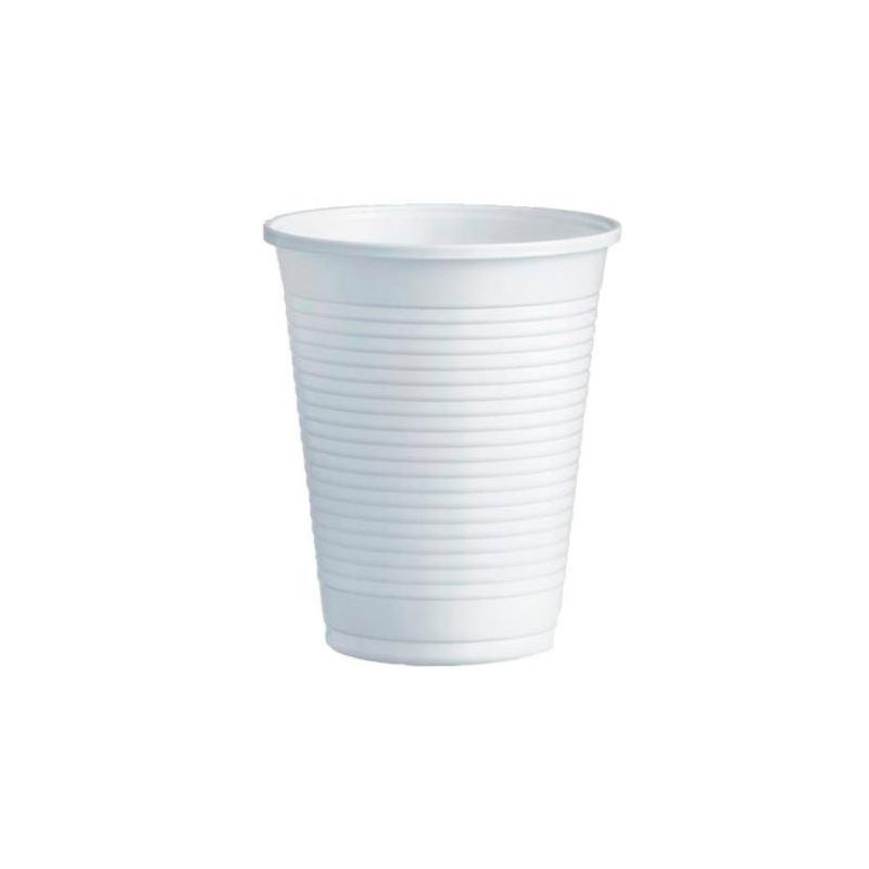 33001 VASO DE PLÁSTICO PP 220CC BLANCO CAJA 100 UD