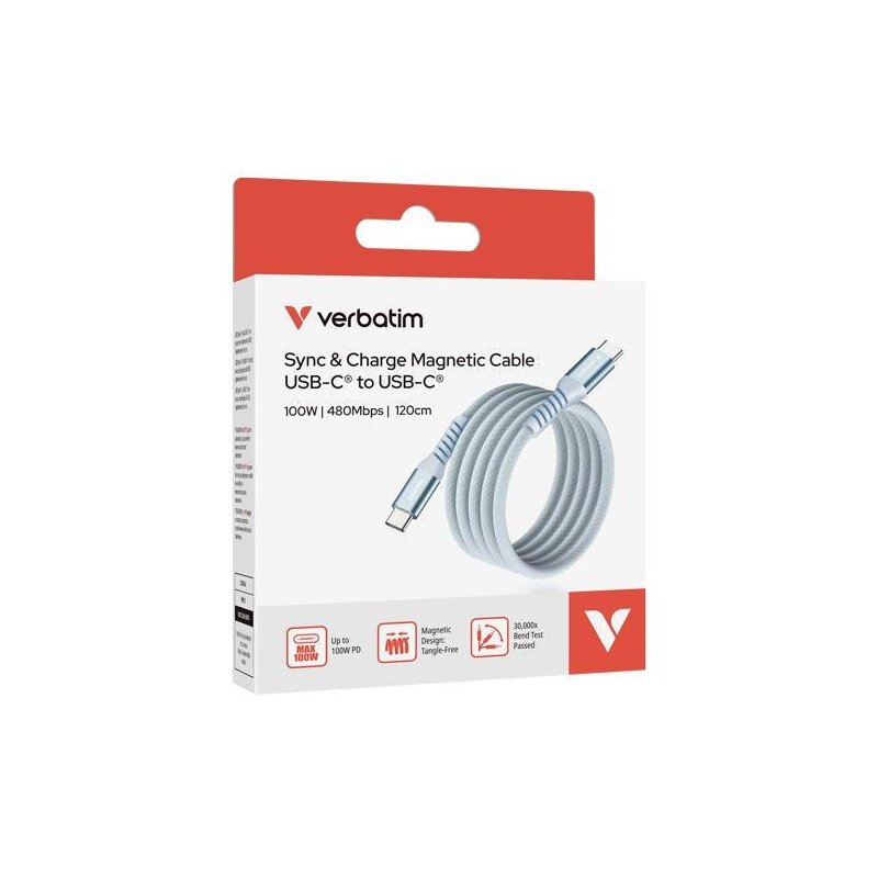 31856 VERBATIM CABLE MAGNETICO TIPO USB-C/M - USB-C/M AZUL 100W 1