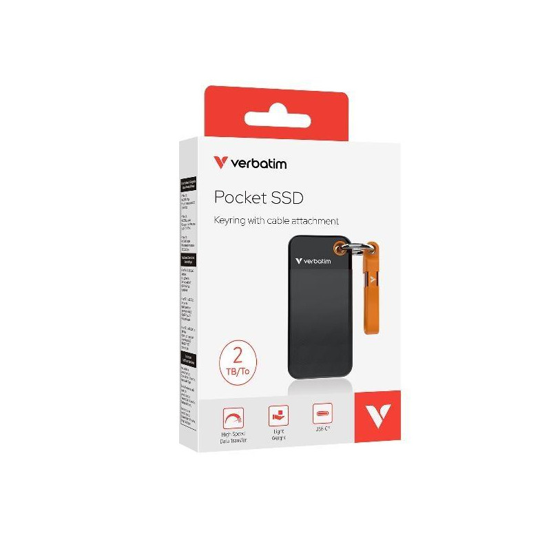 32197 VERBATIM DISCO DURO EXTERNO SSD LLAVERO 2TB USB-C 3.2 GEN.2 NEGRO Y NARANJA