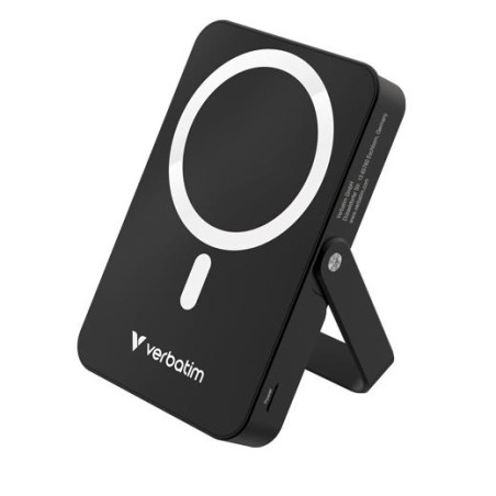 32264 VERBATIM CARGADOR INALAMBRICO POWER BANK C/ SOPORTE 10K MAH 1XUSB-C NEGRO