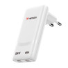 32355 VERBATIM CARGADOR PARED GAN FOLD 'N' GO 65W 2XUSB-C 3.0 BLANCO