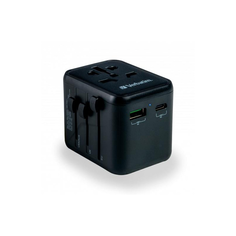 49544 VERBATIM UTA-02 ADAPTADOR UNIVERSAL DE VIAJE CON 1 PUERTO USB-C - 1 PUERTO USB-A