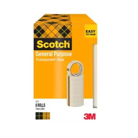 7100336194 SCOTCH CINTA TRANSPARENTE 508 ROLLO 19MM X 66M PACK 8U