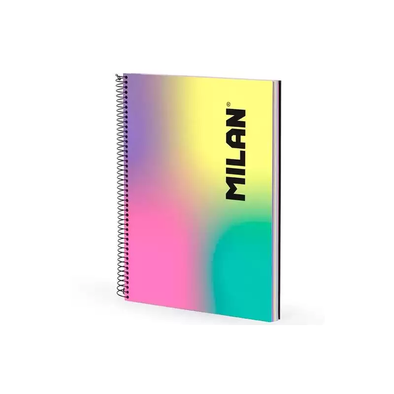 57143E120SN MILAN CUADERNO ESPIRAL A4 90H 120GR CUADRÍCULA 5X5 TAPA DURA COLECCIÓN SUNSET