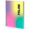 57143E120SN MILAN CUADERNO ESPIRAL A4 90H 120GR CUADRÍCULA 5X5 TAPA DURA COLECCIÓN SUNSET