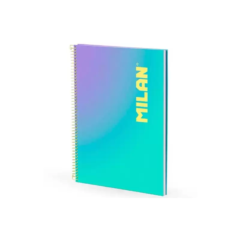 57143E90SNGR MILAN CUADERNO ESPIRAL A4 90H 95GR CUADRÍCULA 5X5 TAPA DURA COLECCIÓN SUNSET TURQUESA
