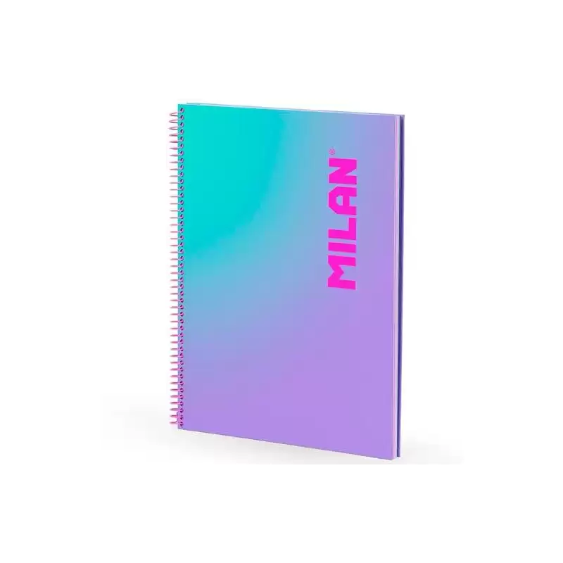57143E90SNPR MILAN CUADERNO ESPIRAL A4 90H 95GR CUADRÍCULA 5X5 TAPA DURA COLECCIÓN SUNSET LILA