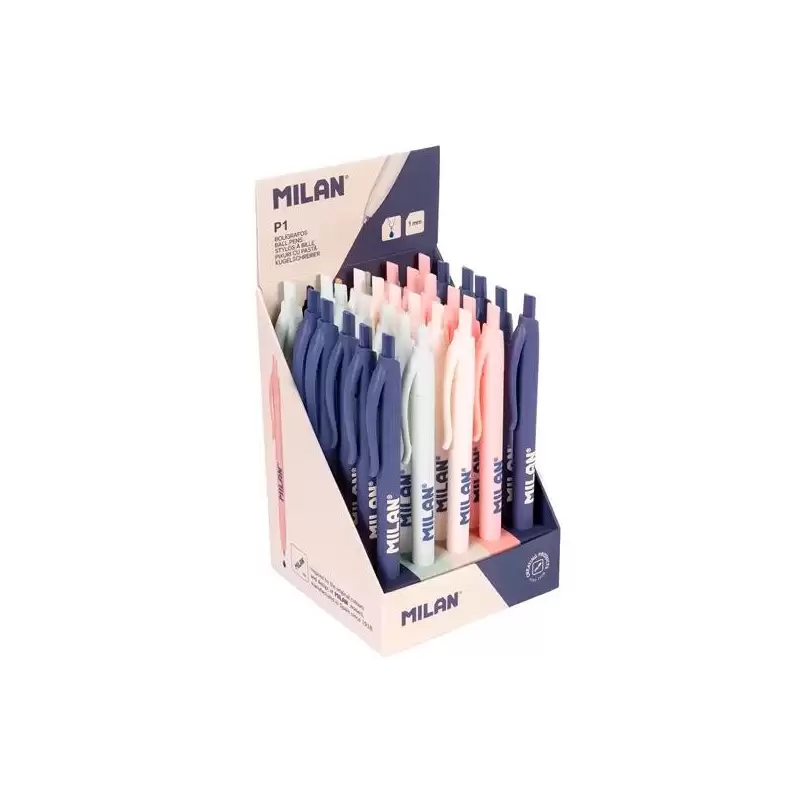 176510930SNC MILAN BOLÍGRAFO P1 SERIE 430 SINCE 1918 TINTA AZUL CAJA EXPOSITORA 30 UD