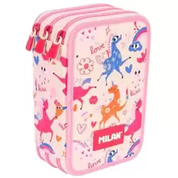 081364FLCBG MILAN PLUMIER 3 PISOS CON CONTENIDO SERIE ESPECIAL FLOWICORN BEIGE