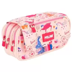 08149FLC MILAN PORTATODO 4 CREMALLERAS CON SOLAPA SERIE ESPECIAL FLOWICORN