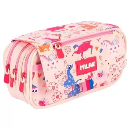 08149FLC MILAN PORTATODO 4 CREMALLERAS CON SOLAPA SERIE ESPECIAL FLOWICORN