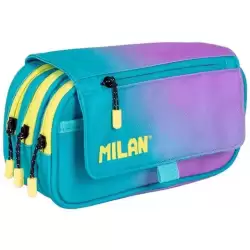 08149SN26 MILAN PORTATODO 4 CREMALLERAS CON SOLAPA SUNSET TURQUESA