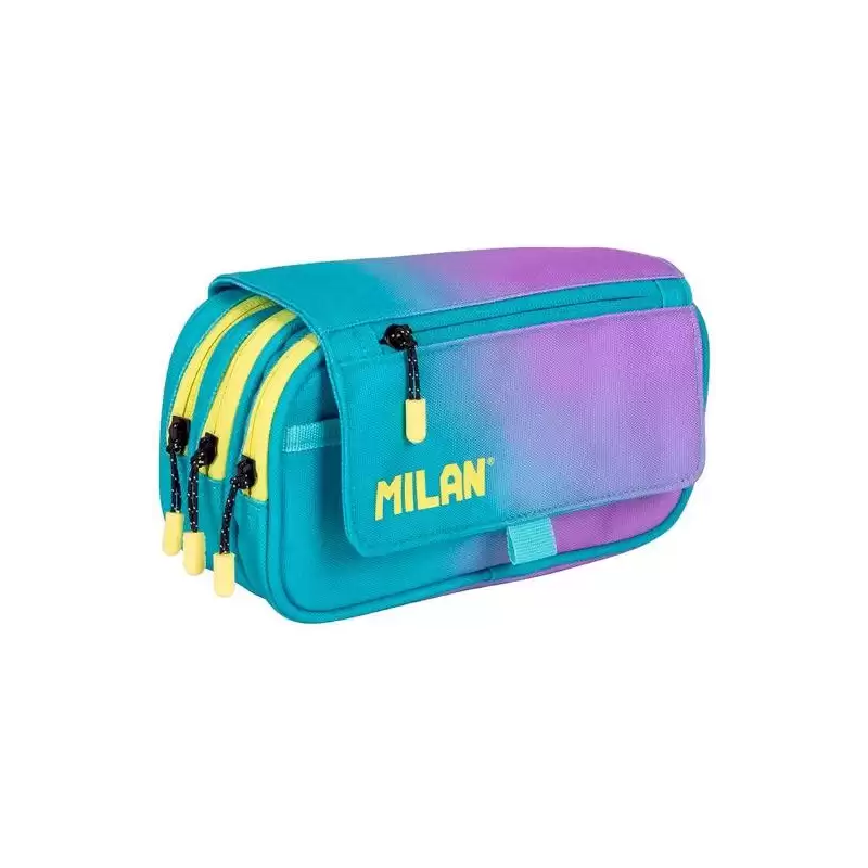 08149SN26 MILAN PORTATODO 4 CREMALLERAS CON SOLAPA SUNSET TURQUESA