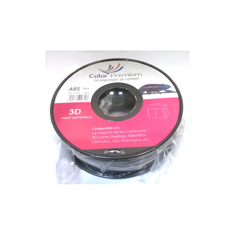Bobina filamento 3D ABS 1.75mm color gris