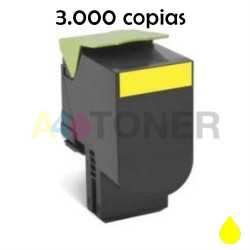 Toner compatible lexmark CS310 / CS410 / CS510 amarillo alternativo a Lexmark 70C2HY0