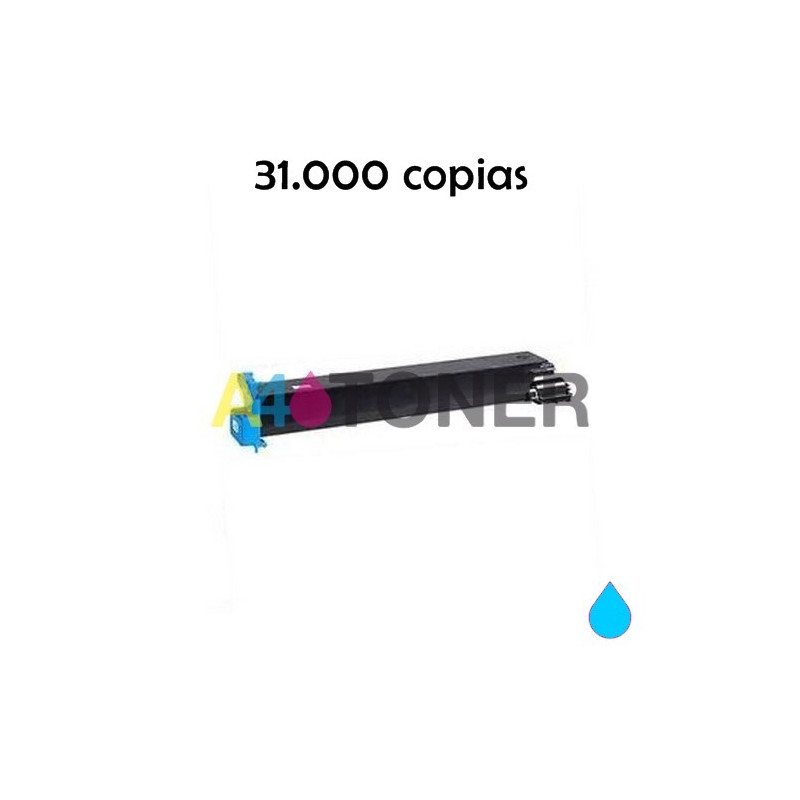 Toner compatible konica TN-711 / TN711 / TN 711 cyan genérico al toner original Konica Minolta A3VU450