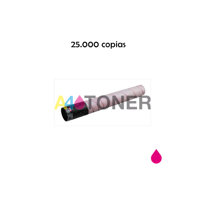 Toner compatible konica TN-321 / TN321 / TN 321 magenta genérico al toner original Konica Minolta A33K350