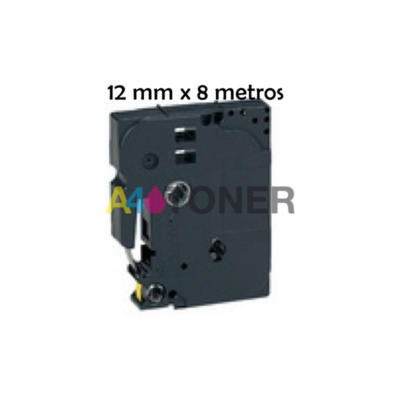Cinta rotuladora Brother TZ231 / TZE231 blanca 12 mm x 8 metros compatible a TZE-231 / TZ-231
