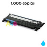Toner Samsung CLP-430 cyan compatible al cartucho original CLT-C404S