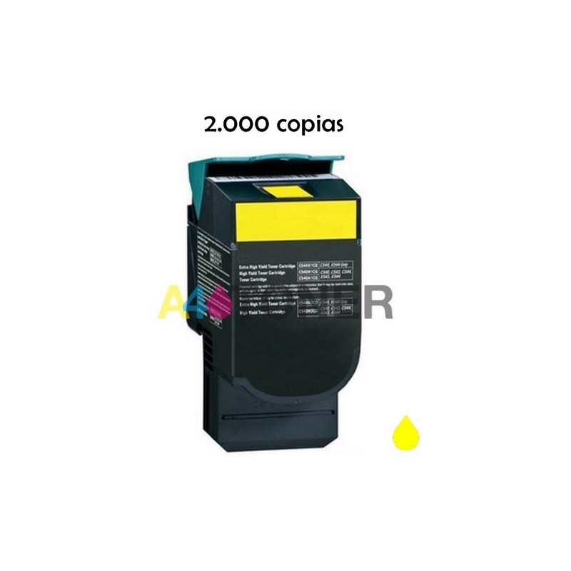 Toner Lexmark amarillo C540 / C543 / C544 / X543 / X544 / X546 / X548 compatible a Lexmark C544H2YG