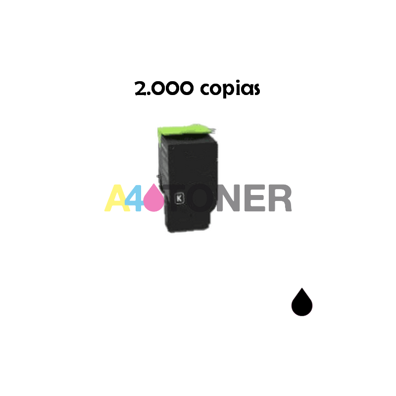 Cartucho de toner compatible Lexmark CS421-CS521-CS622-CX421-CX522-CX622-CX625 negro genérico a Lexmark 78C20K0