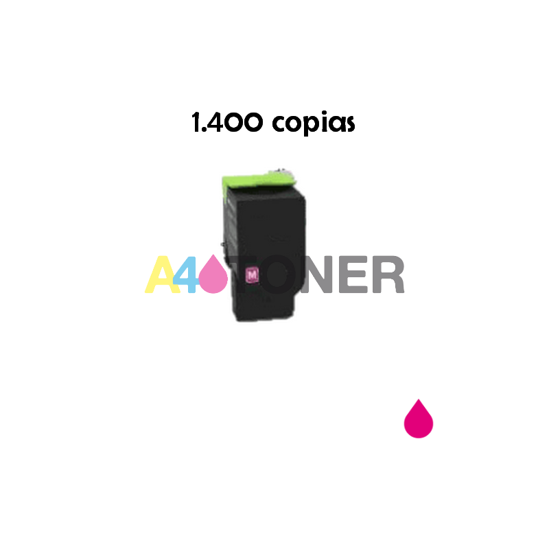 Cartucho de toner compatible Lexmark CS421-CS521-CS622-CX421-CX522-CX622-CX625 magenta genérico a Lexmark 78C20M0