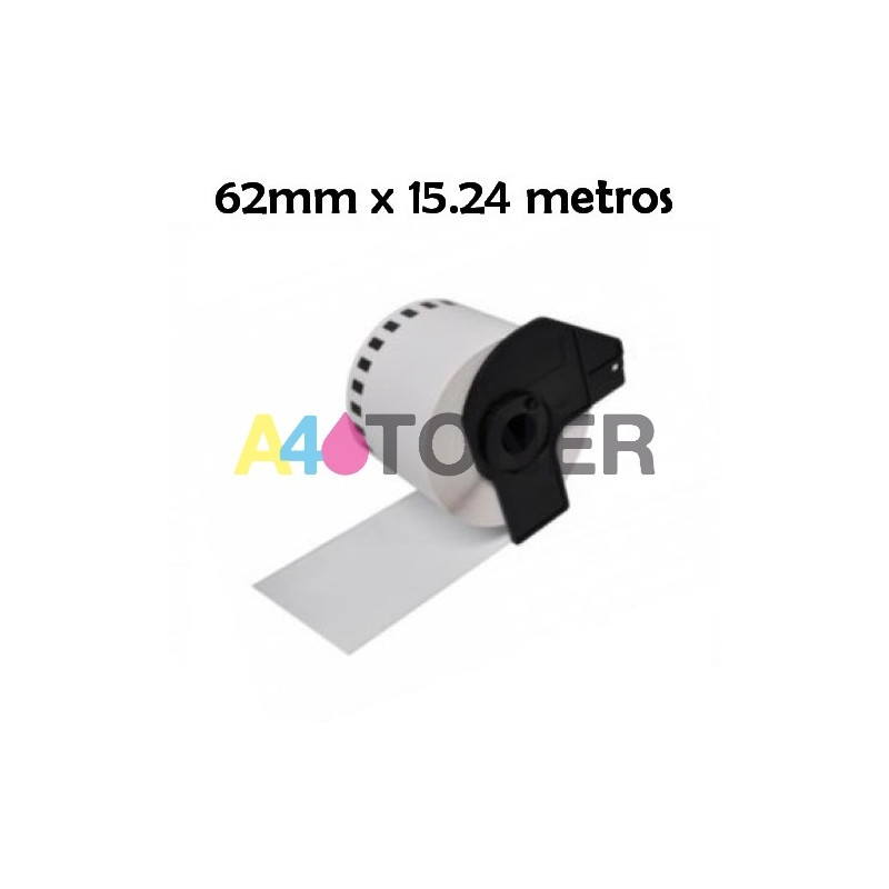 DK22113 Recambio etiquetas compatible brother 62mm x 15.24m transparente
