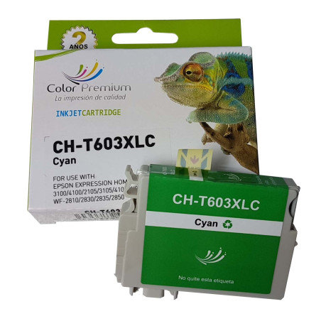 Epson 603XL cían Cartucho de tinta compatible C13T03A24010