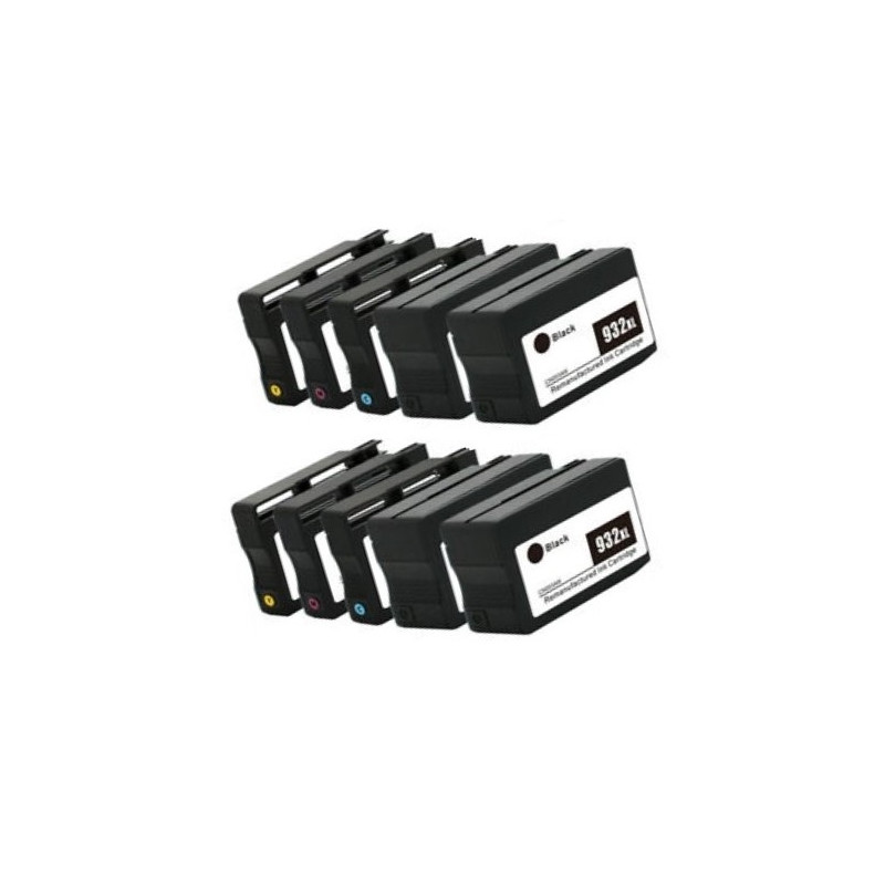 Pack 10 cartuchos de tinta reciclado HP 932XL HP 933XL compatible al HP