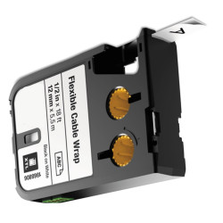 Dymo 1868806 Envoltura de cable flexible XTL (12mm negro sobre blanco)