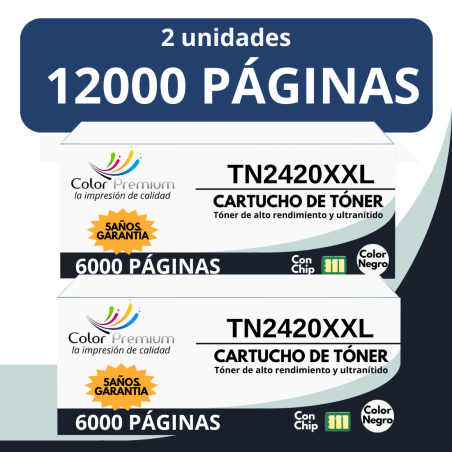 Pack2 - Toner TN2420 XXL compatible 6.000 página