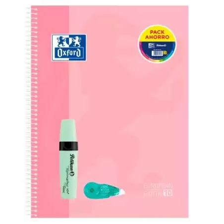 400197319 OXFORD PACK CUADERNO EUROPEANBOOK 10 TOUCH 150H A4+ 5X5 TAPA EXTRADURA + TEXTMARKER 490 + FANCY ROLLER PASTEL