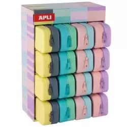 20647 APLI ESTUCHE DE SILICONA BICOLOR NORDIK PASTEL 185X55X75MM EXPOSITOR DE 16 C/SURTIDOS