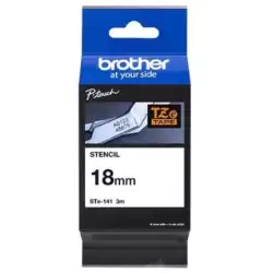 STE141 BROTHER CINTA ROTULADORA DE PLANTILLA LAMINADA DE 18MMX3M (REUTILIZABLE HASTA 50 VECES)