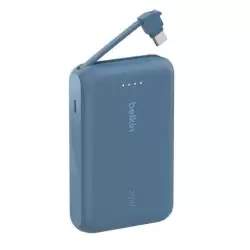 BPB021HQBL BELKIN CARGADOR POWER BANK 10K MAH 1 USB-C C/ CABLE INTEGRADO USB-C AZUL
